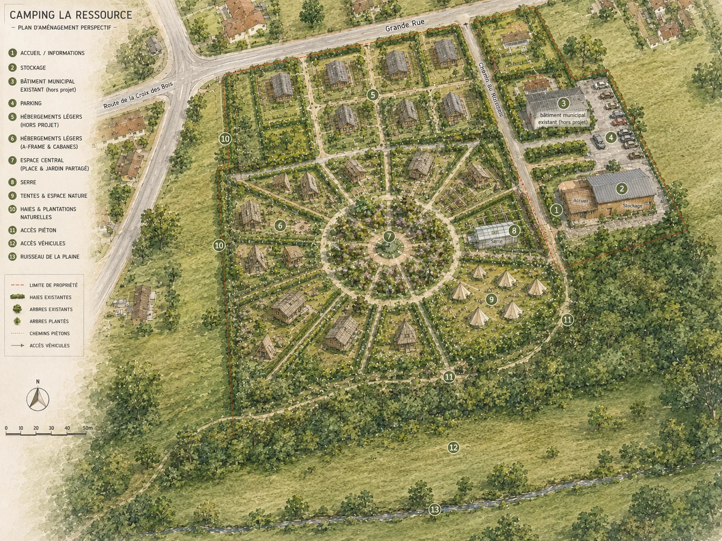 Plan paysager illustré